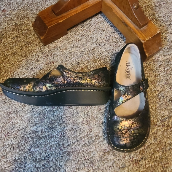 Alegria Black Iridescent Flats - Picture 3 of 12